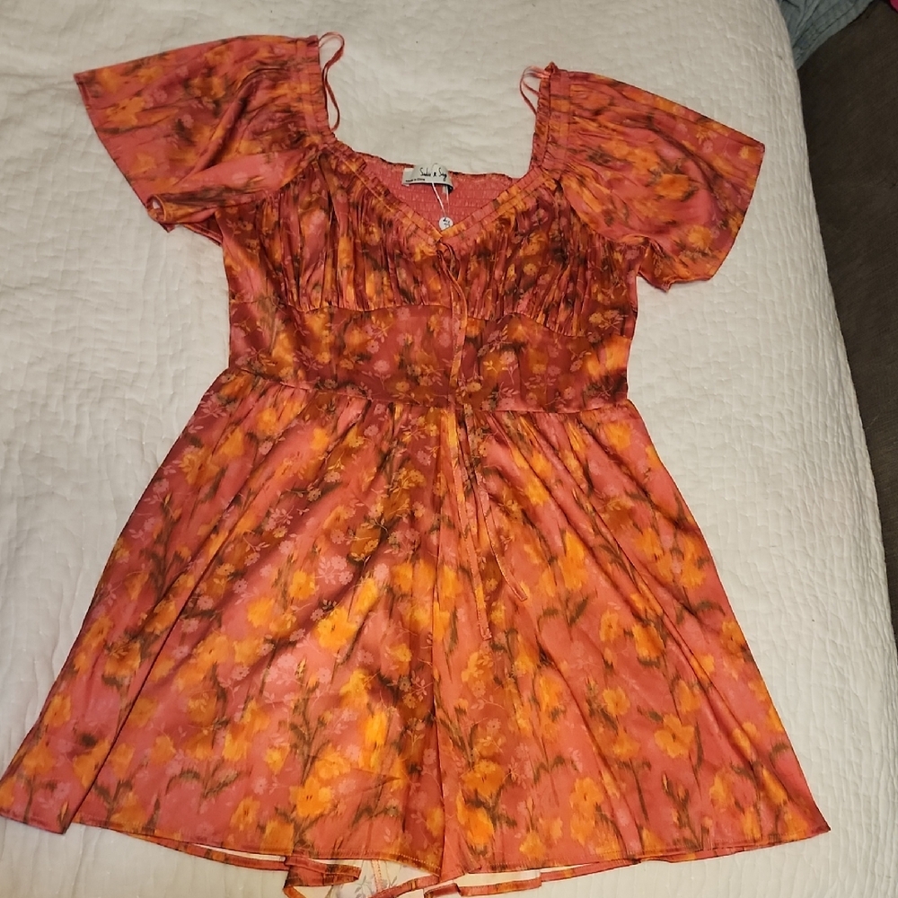 Sadie & Sage Vibrant Orange Blouse